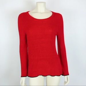 Vince Camuto Red Side Split Sweater Long Sleeve M